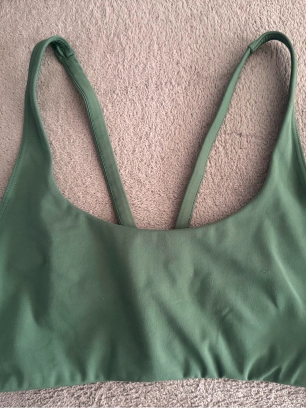 Vuori Green Scoop Bralette with Thin Straps
